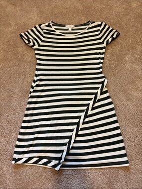 Market & Spruce Black and White Striped Mini Dress